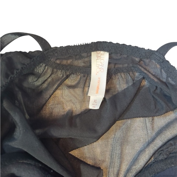 Black Chemise with Spaghetti Straps and Ruffle Hem - Picture 4 of 4